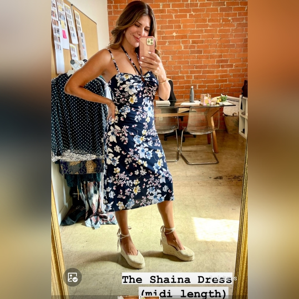 Veronica M Shaina Cami Halter Dress